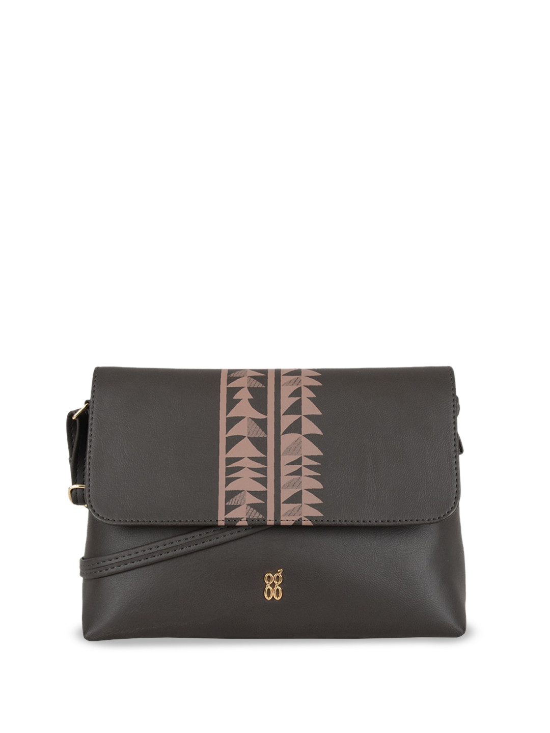 

Baggit Geometric Printed Satchel Bag, Brown