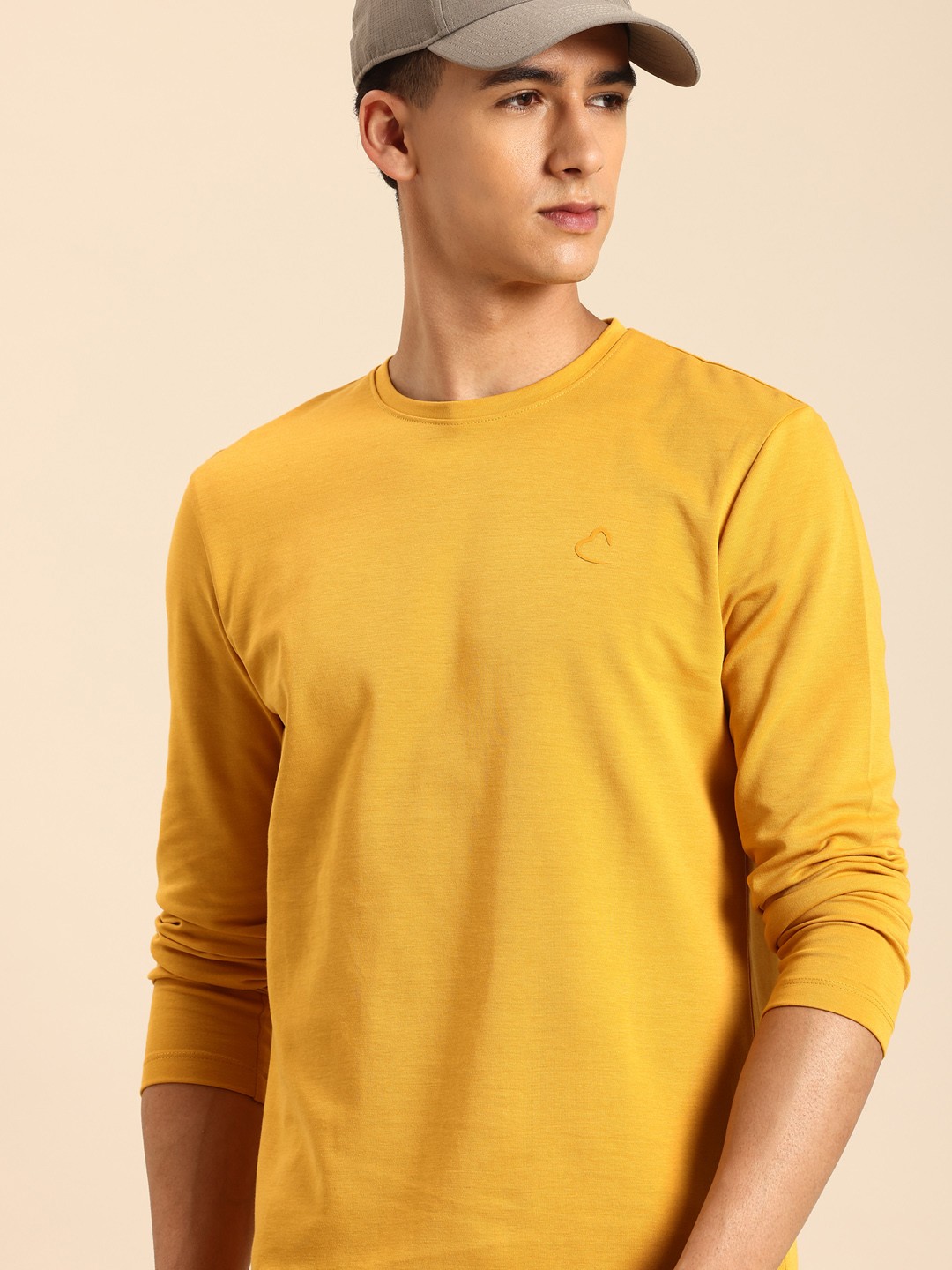 

Being Human Long Sleeves Round Neck T-shirt, Mustard