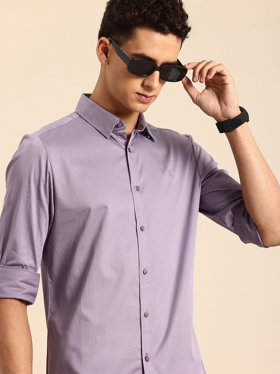 

Being Human Classic Slim Fit Opaque Casual Shirt, Purple