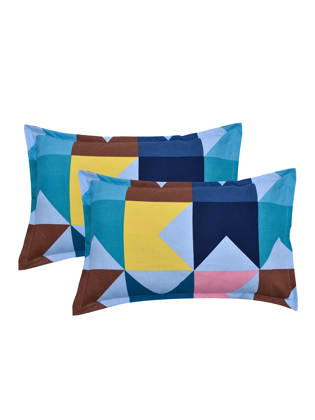 

RRC Navy Blue & Yellow 2 Pieces Printed Rectangle Pillow Covers