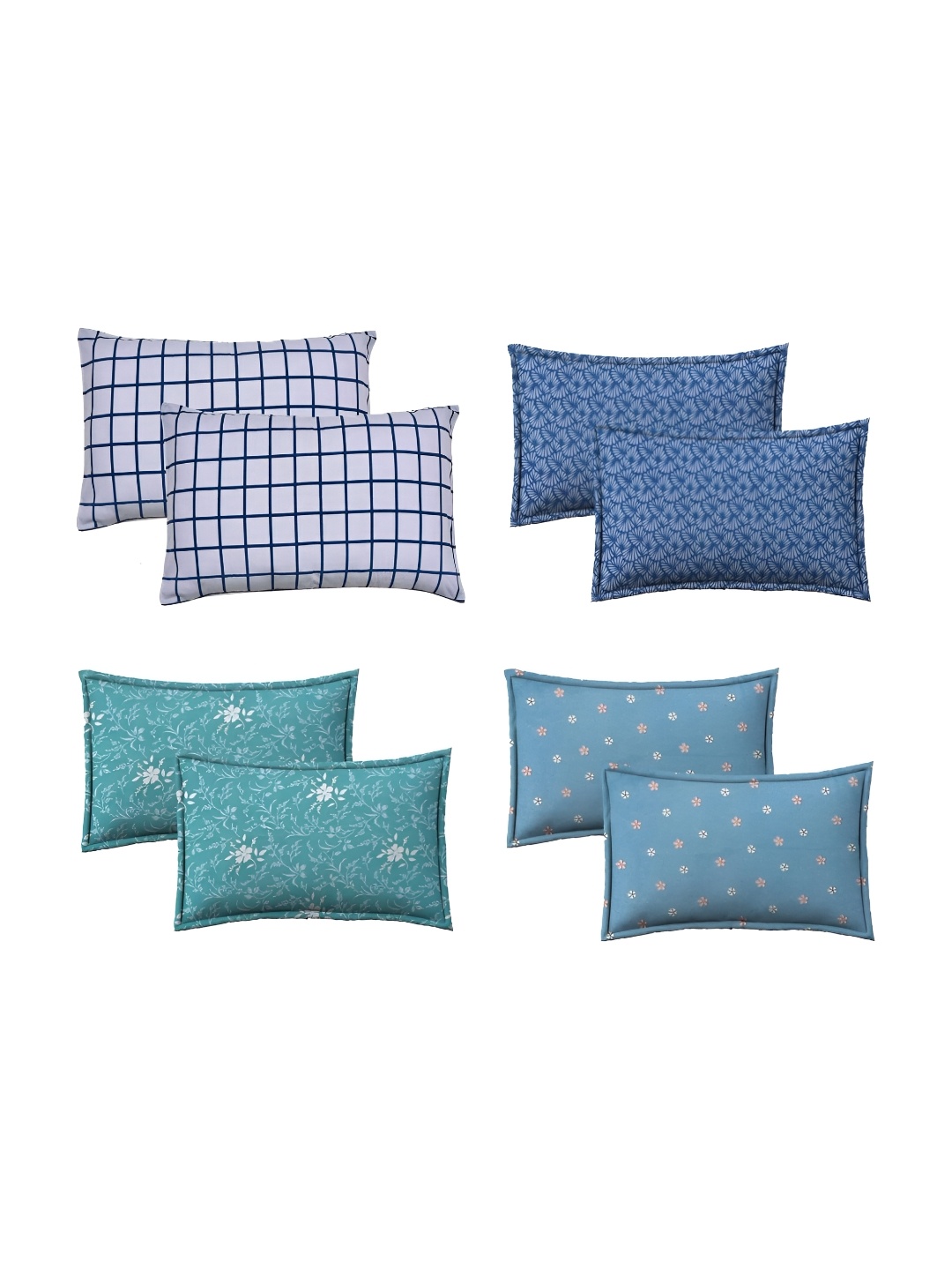 

RRC Green & Blue 8 Pieces Printed Rectangle Pillow Covers