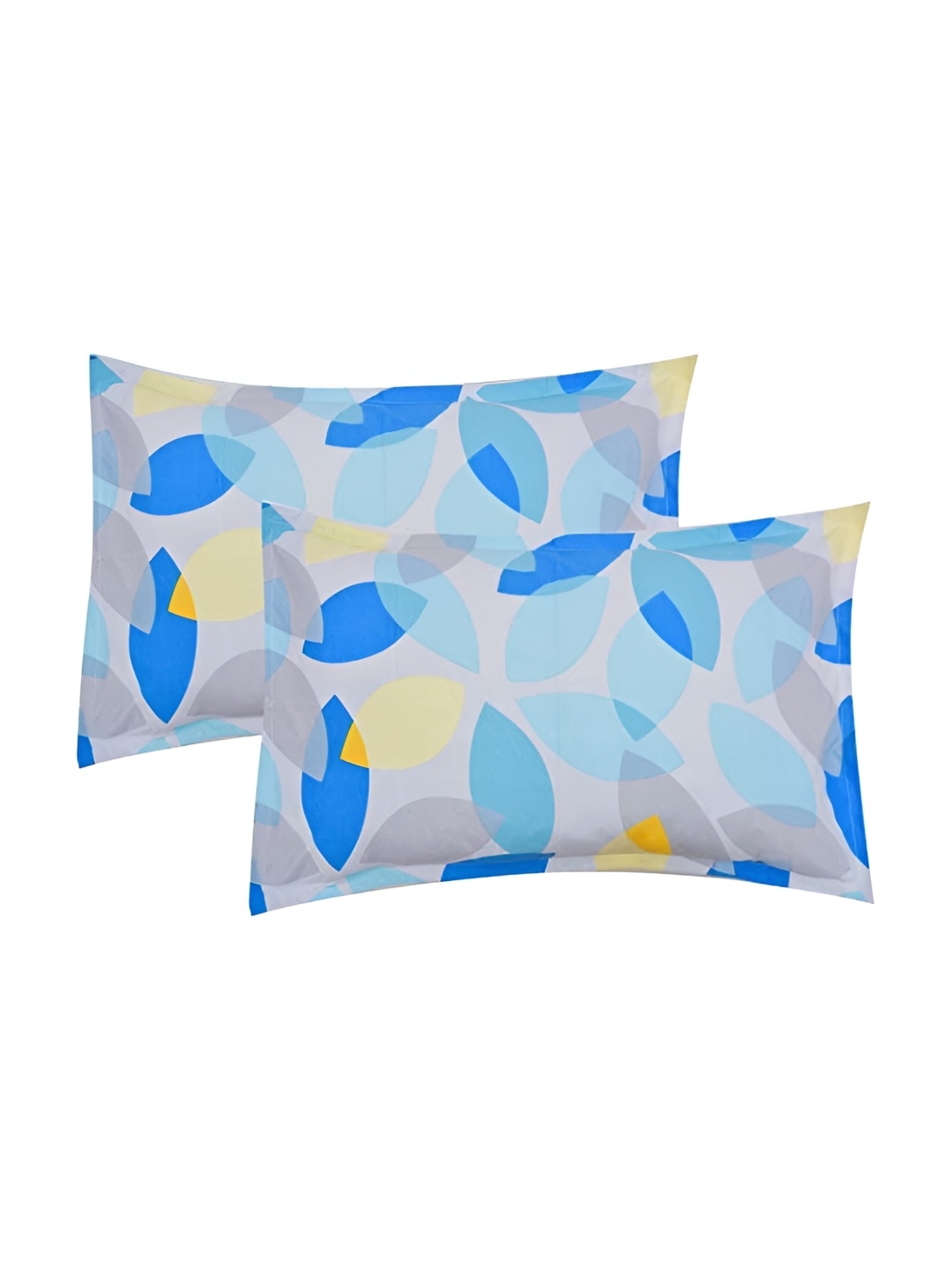 

RRC Green & Grey 2 Pieces Printed Rectangle Pillow Covers, Blue