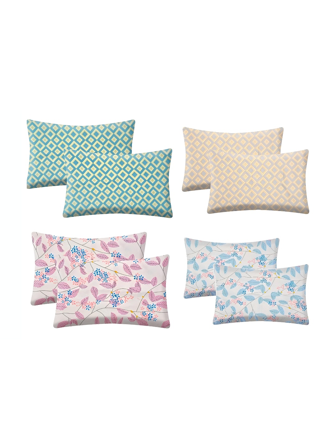 

RRC Green & Yellow 8 Pieces Geometric Printed Rectangle Pillow Covers