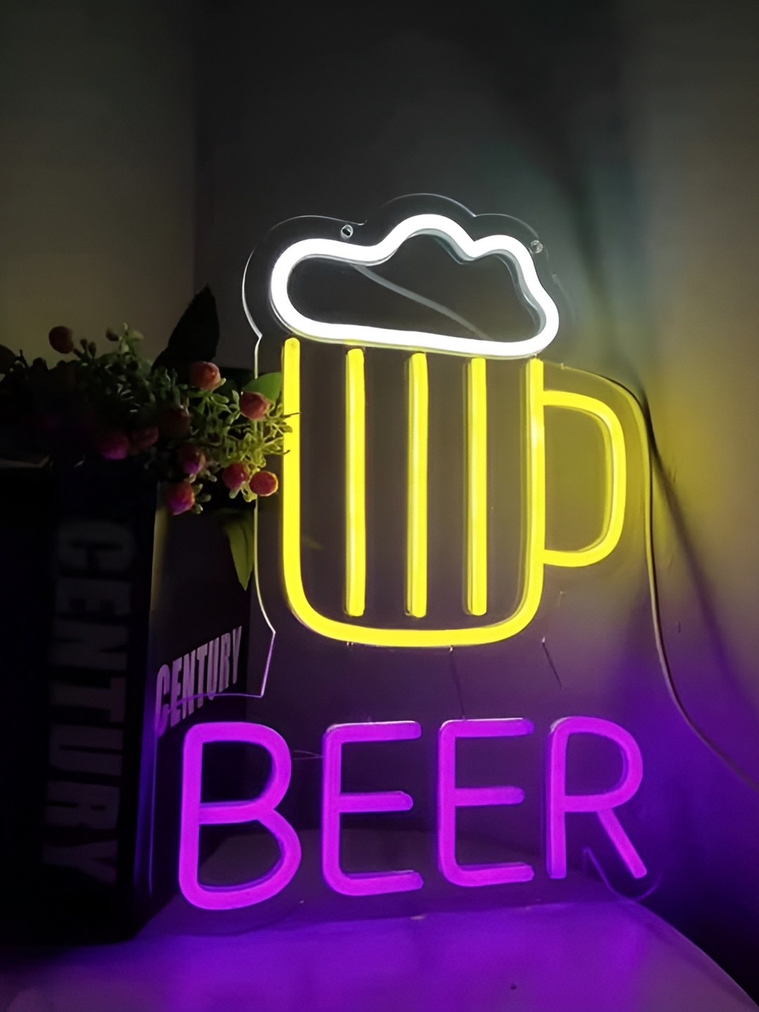 

the party planet Yellow & Violet Beer LED Neon Light
