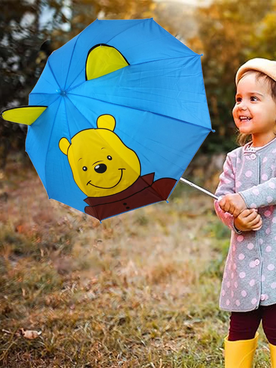 

Babymoon Kids Cartoon Popup Ears Automatic Umbrella, Blue