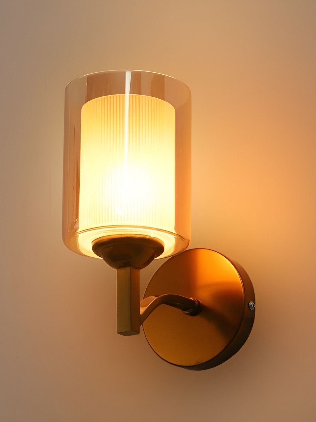 

CORAL TREE Gold-Toned Glass Contemporary Cylinder Shaped Wall Lamp