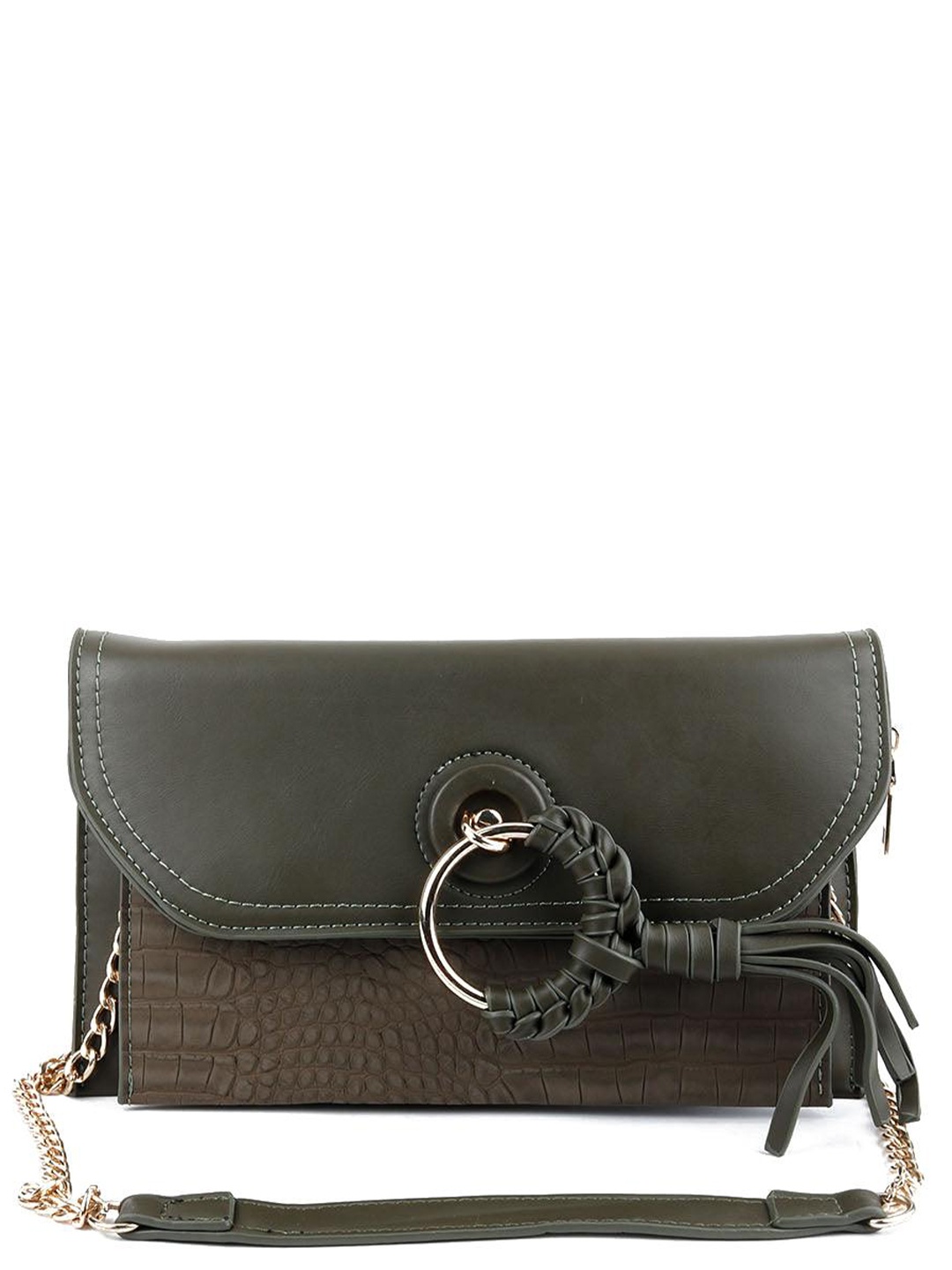 

ODETTE Textured Purse Clutch, Olive