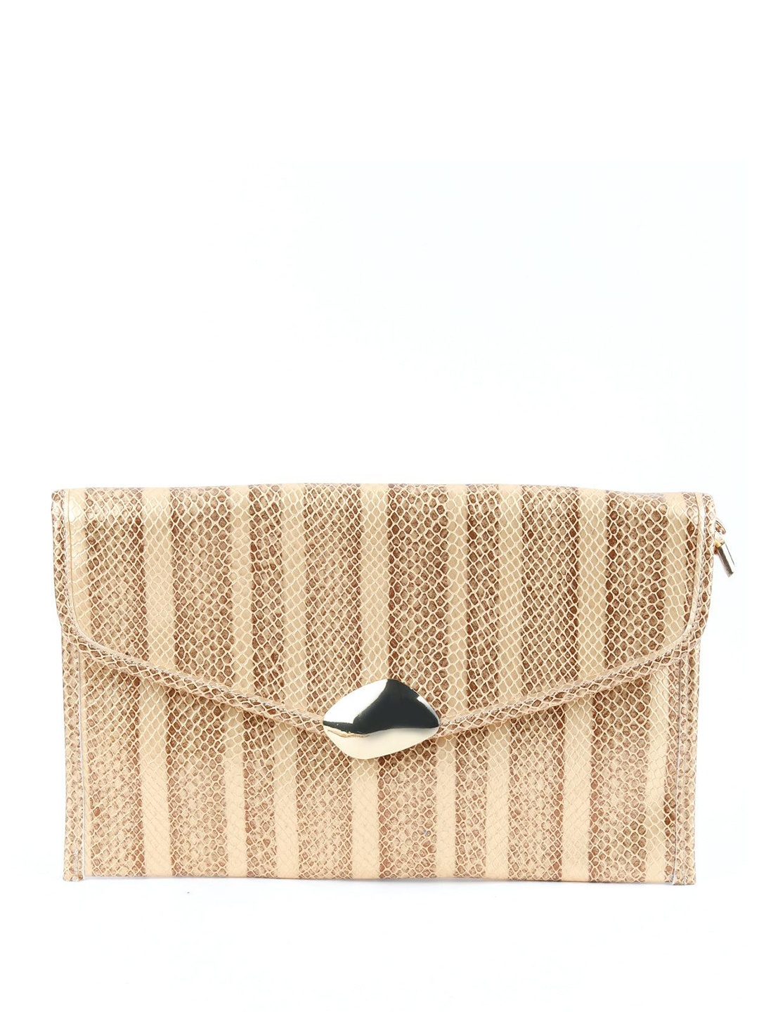 

ODETTE Printed Envelope Clutch, Beige
