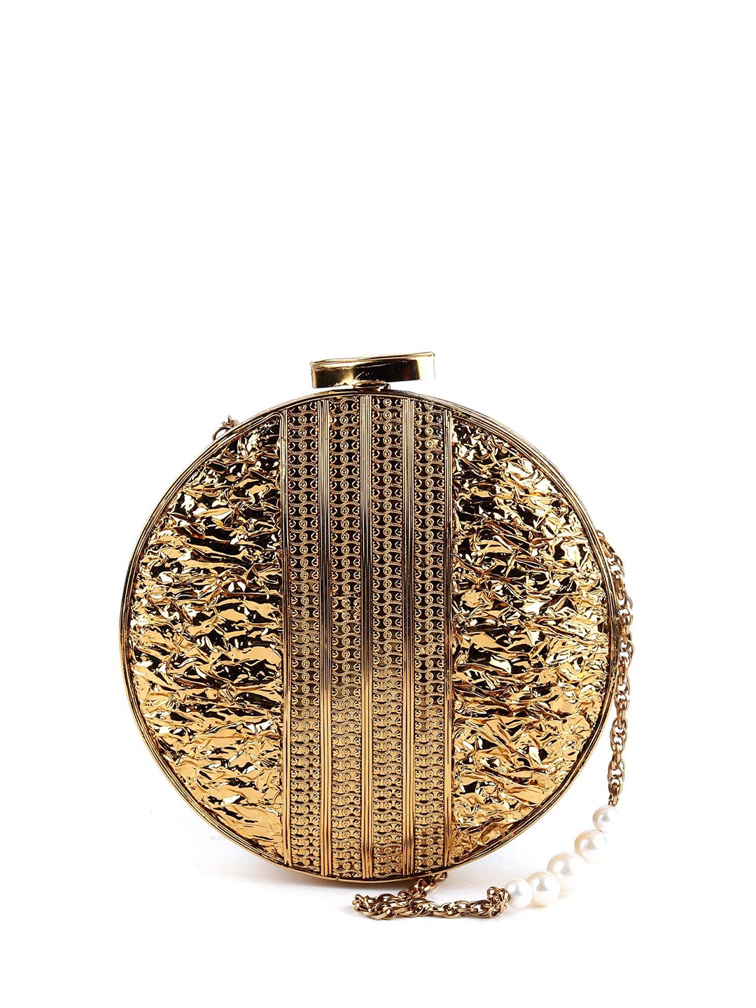

ODETTE Embellished Box Clutch, Gold