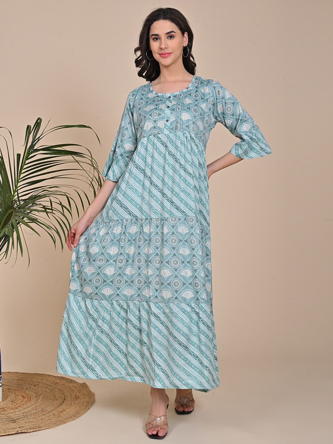 

GOLDSTROMS Floral Printed Maxi Dress, Blue