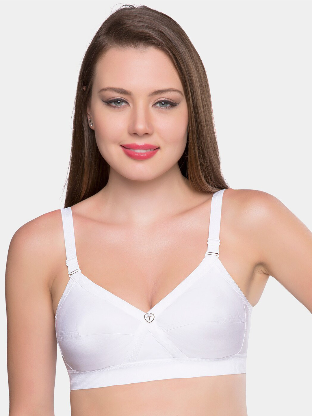 

Trylo Krutika Plain Pure Cotton Non-Padded Non-Wired Full Coverage Super Support Bra, White