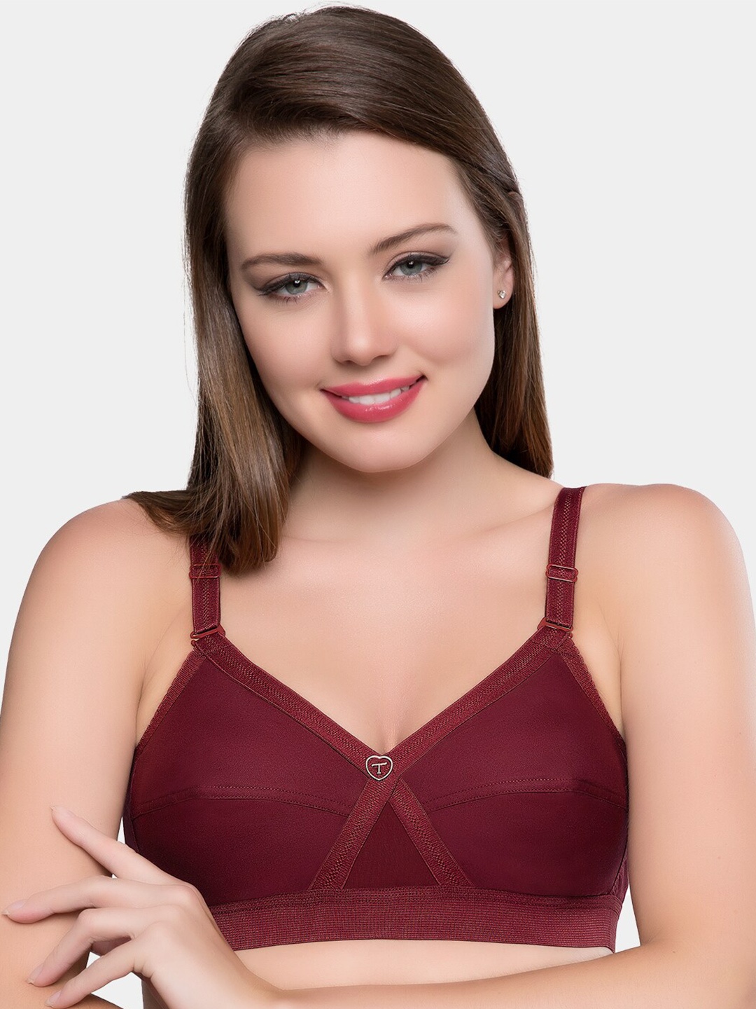 

Trylo Krutika Plain Pure Cotton Non-Padded Non-Wired Full Coverage Super Support Bra, Maroon