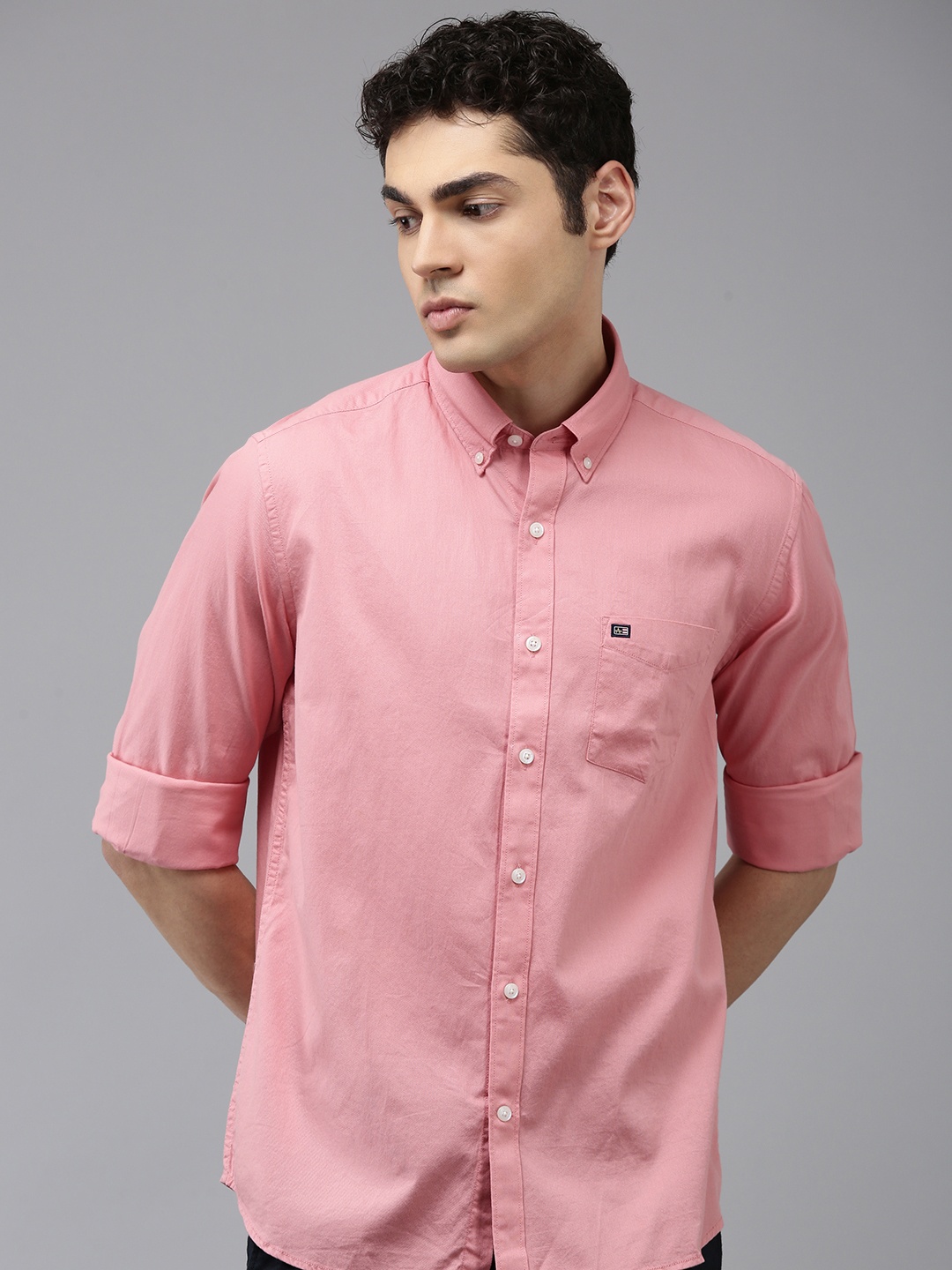 

Arrow Manhattan Slim Fit Button-Down Collar Pure Cotton Casual Shirt, Pink