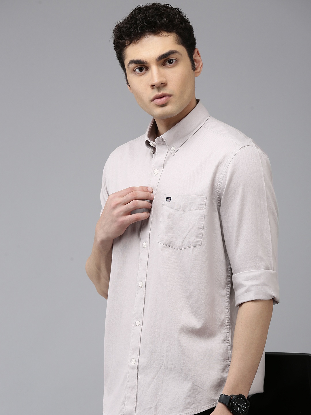 

Arrow Pure Cotton Slim Fit Opaque Casual Shirt, Grey