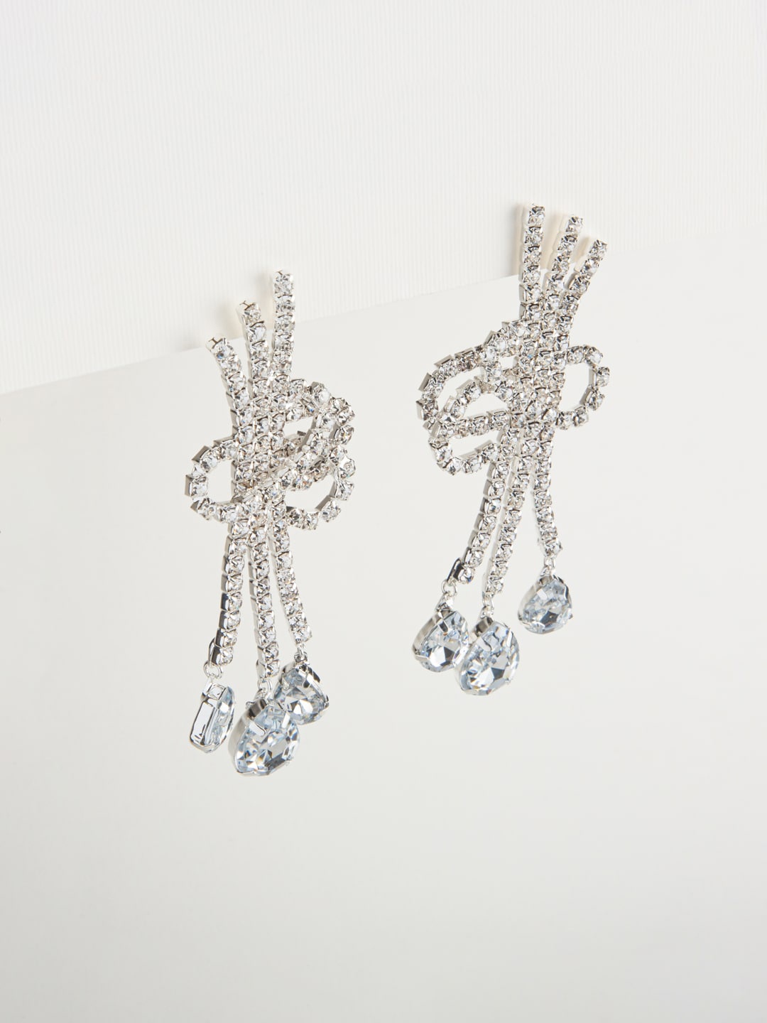 

WHITE LIES Alloy Rhinestone Contemporary Drop Earrings, Silver
