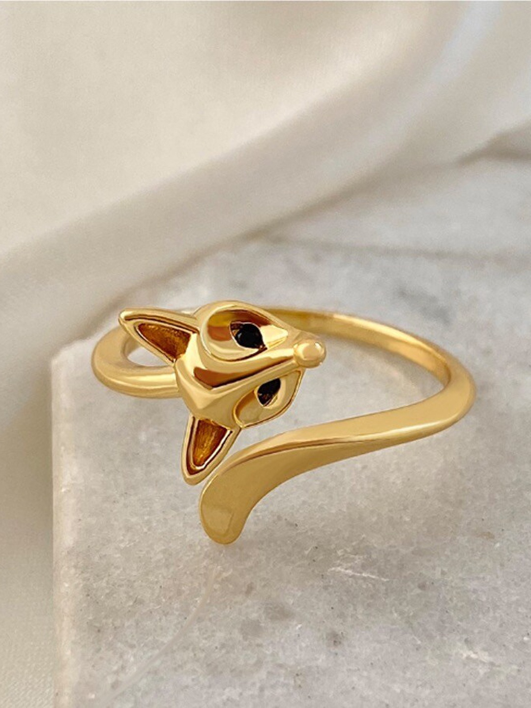 

WHITE LIES Fox Shaped Finger Ring, Gold