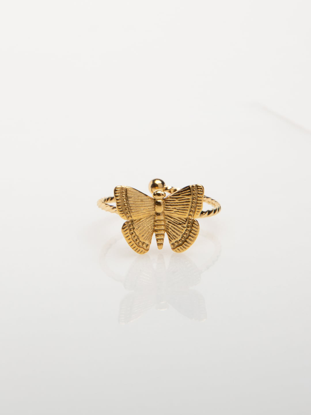 

WHITE LIES Gold-Plated Adjustable Finger Ring