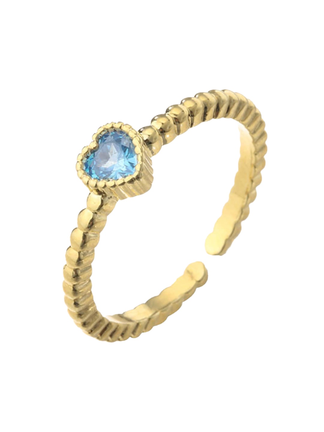 

WHITE LIES Copper-Plated Rhinestone Adjustable Finger Ring, Gold