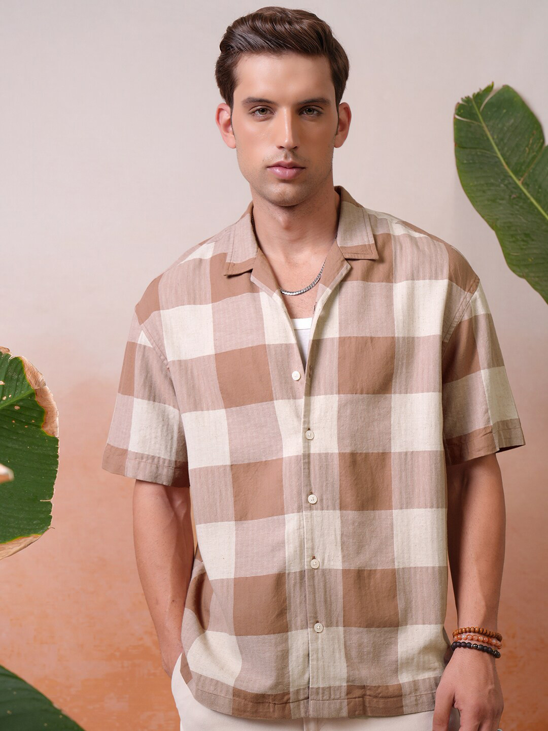 

Locomotive Premium Dobby Textured Oversized Shirt, Rust