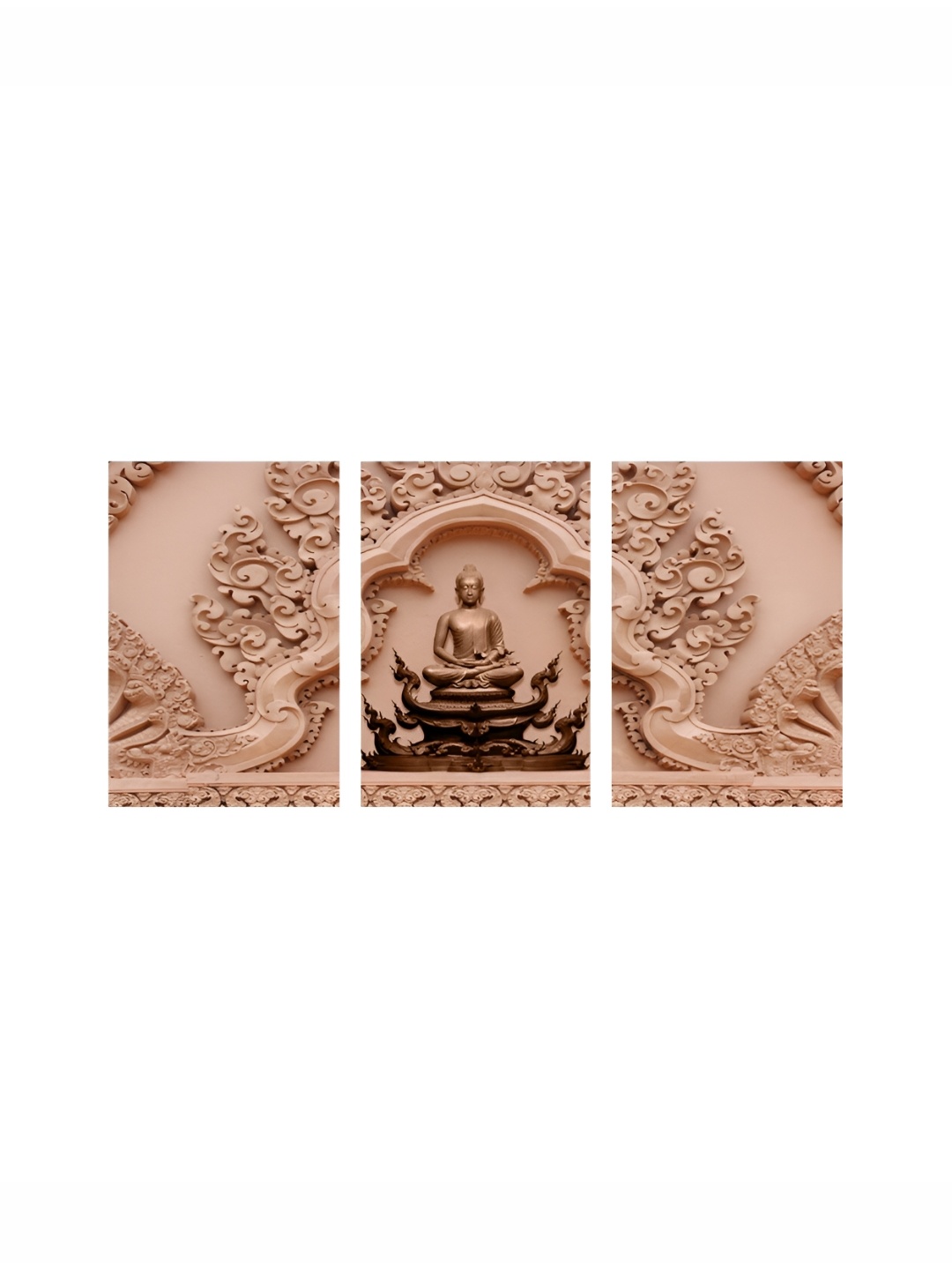 

999Store Brown 3 Pieces Canvas Religious Wall Paintings