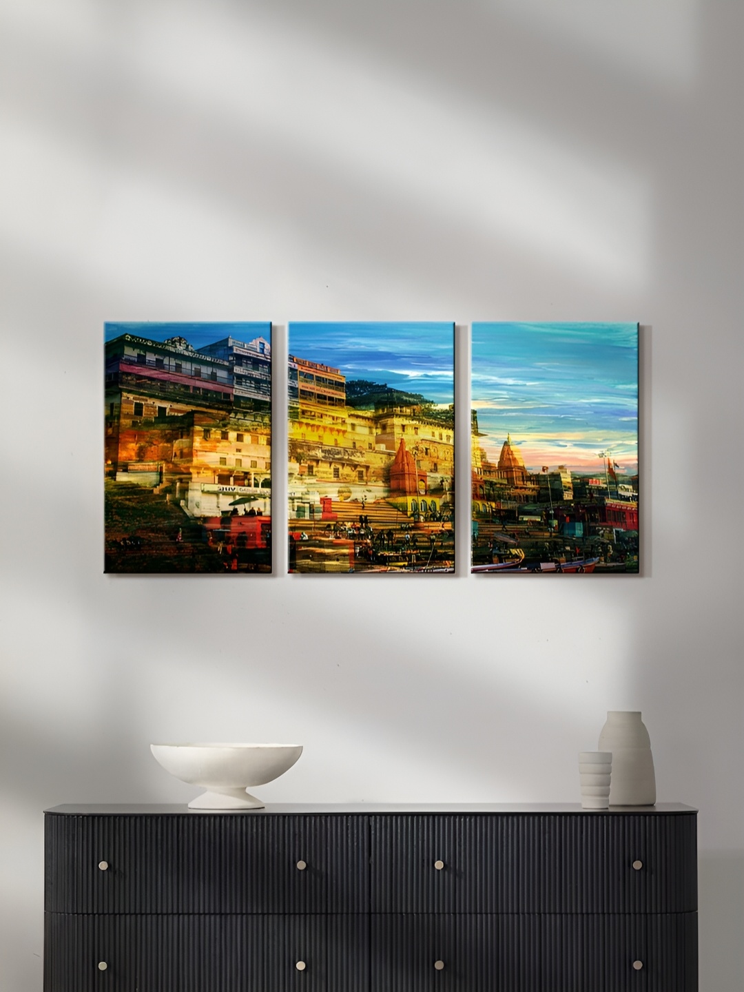 

999Store Brown & Green 3 Pieces Canvas Painting Wall Art