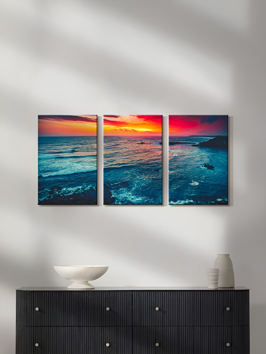 

999Store Blue & Red 3 Pieces Canvas Wall Arts
