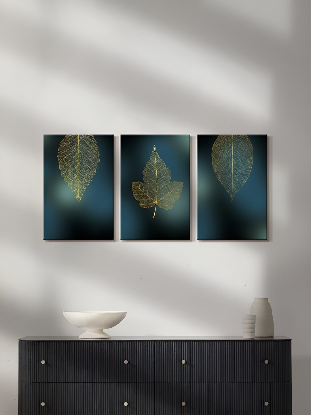 

999Store Grey & Green 3 Pieces Canvas Painting Wall Art