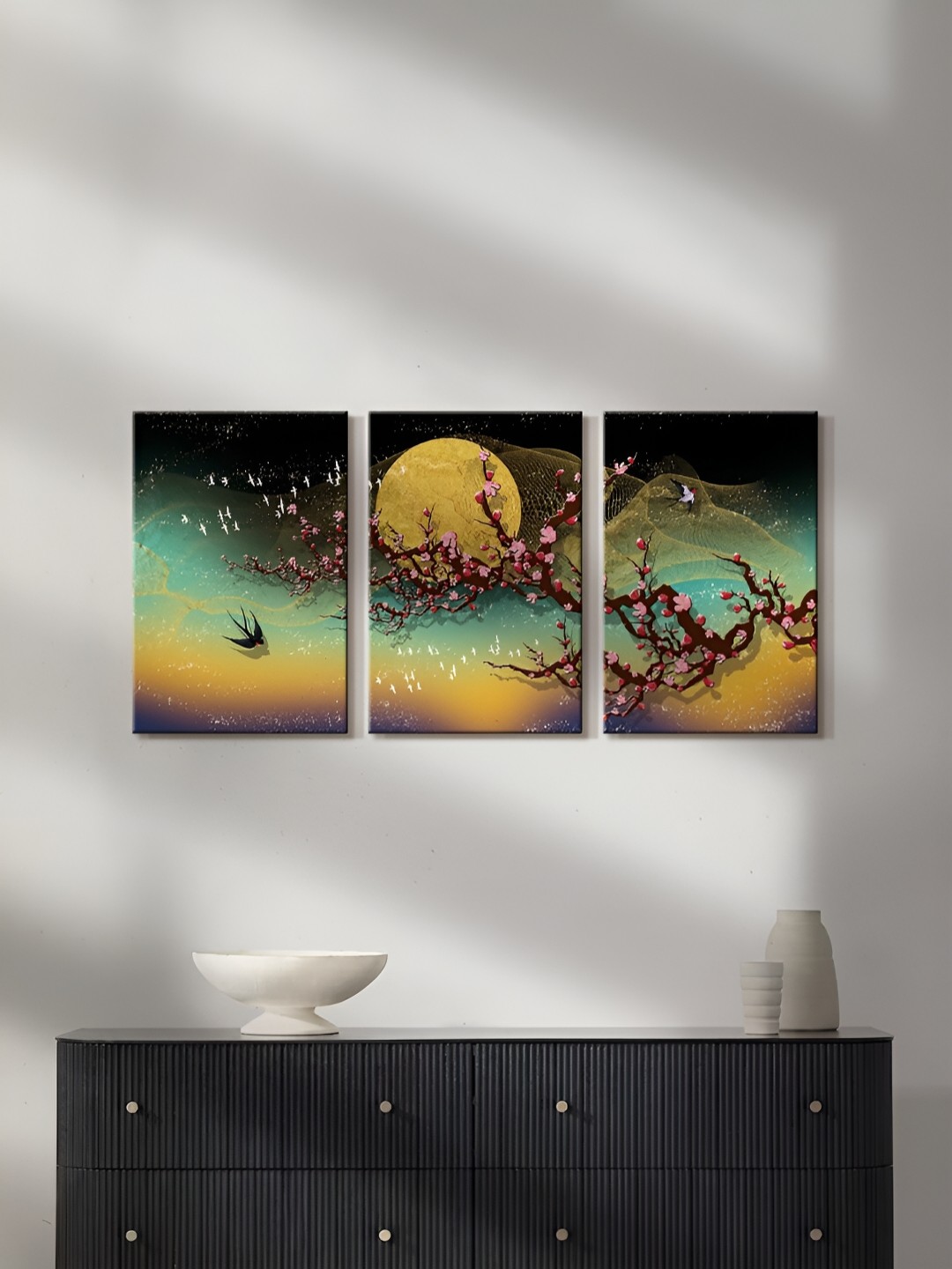 

999Store Brown & Green 3 Pieces Canvas Wall Art