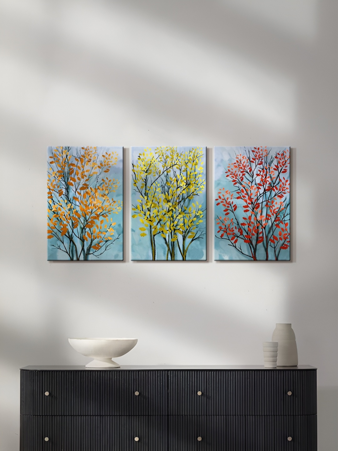 

999Store Blue & Green 3 Pieces Canvas Wall Paintings