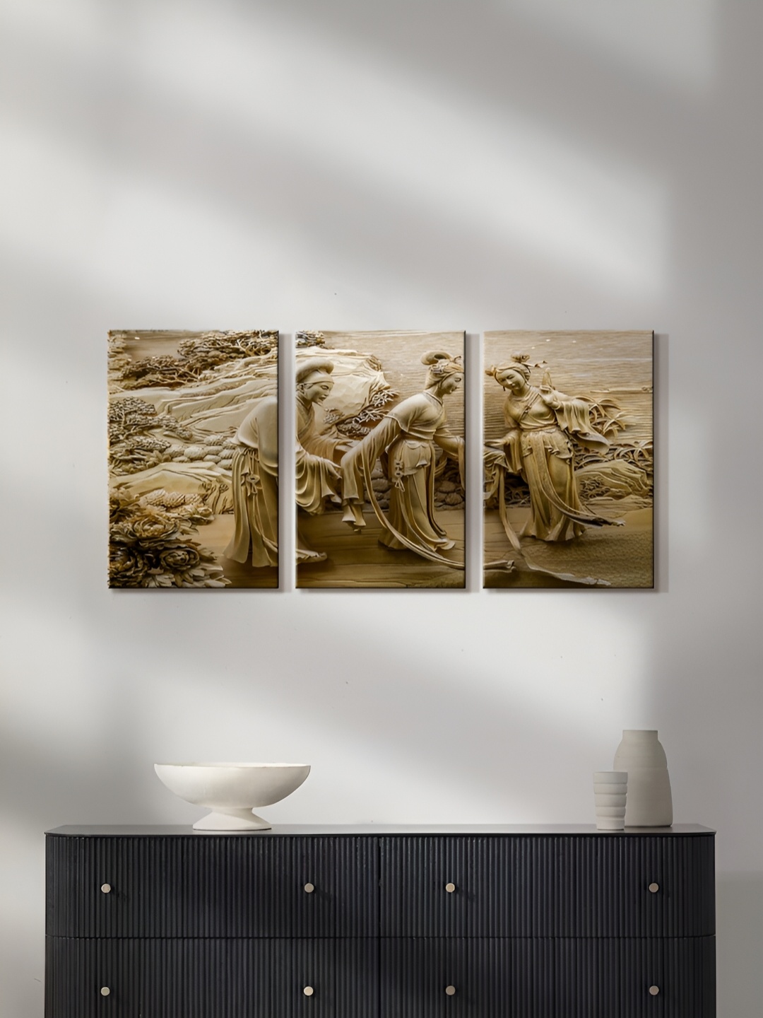 

999Store Brown 3 Piece Canvas Paintings Wall Art