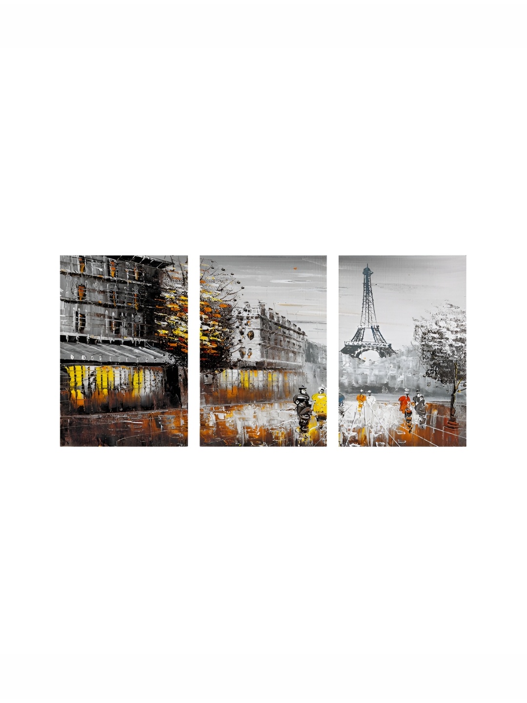 

999Store Grey & White 3 Pieces Canvas Wall Paintings