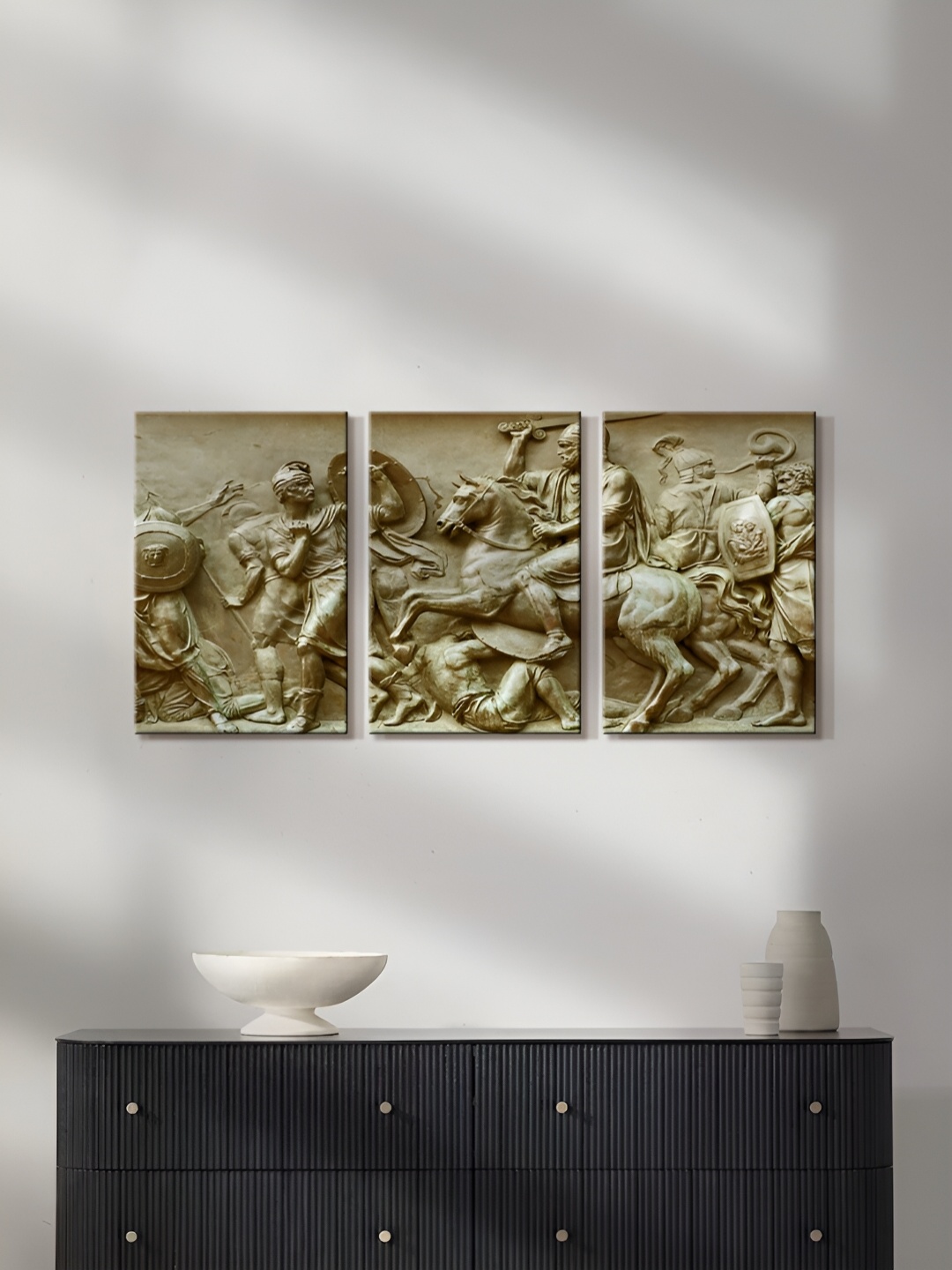 

999Store Gold-Toned 3 Pieces Canvas Painting Wall Arts