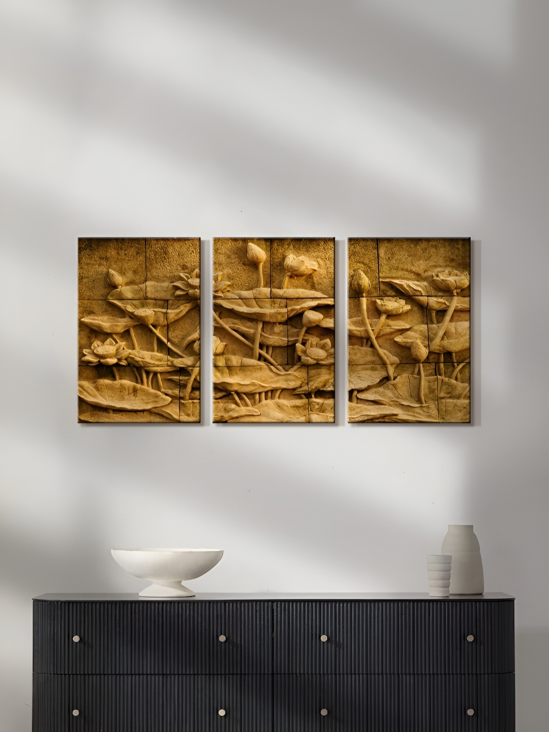 

999Store Brown 3 Pieces Canvas Painting Wall Arts