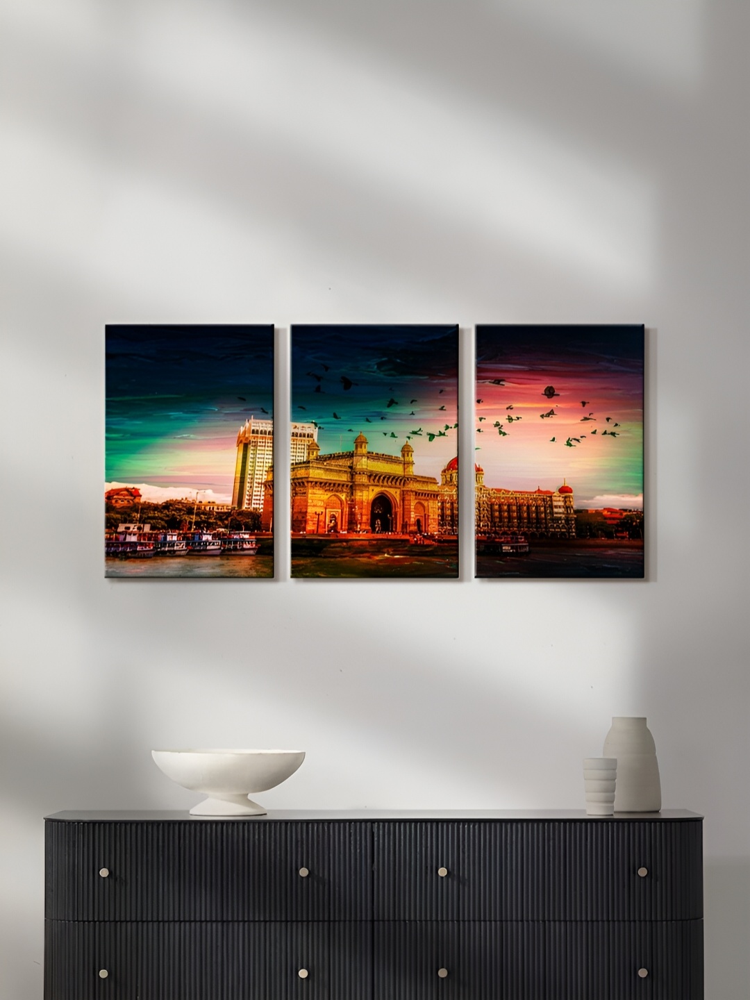 

999Store Brown & Beige 3 Pieces Canvas Paintings Wall Art