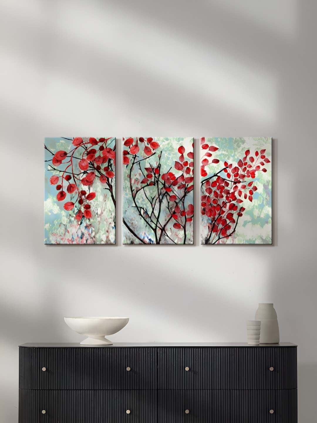 

999Store Red & Blue 3Pcs Canvas Other Wall Paintings