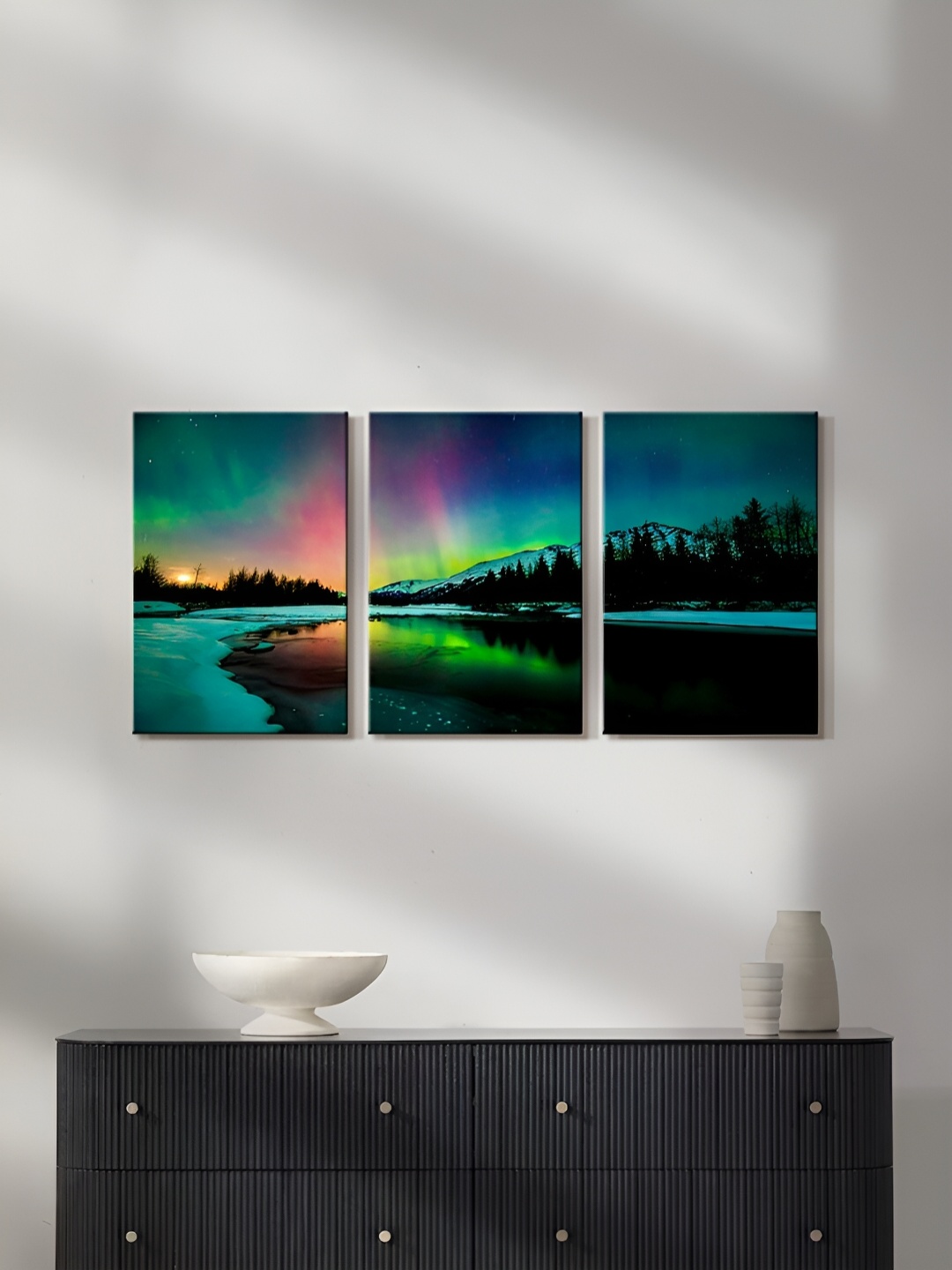 

999Store Green & Blue 3 Pieces Canvas Paintings Wall Art