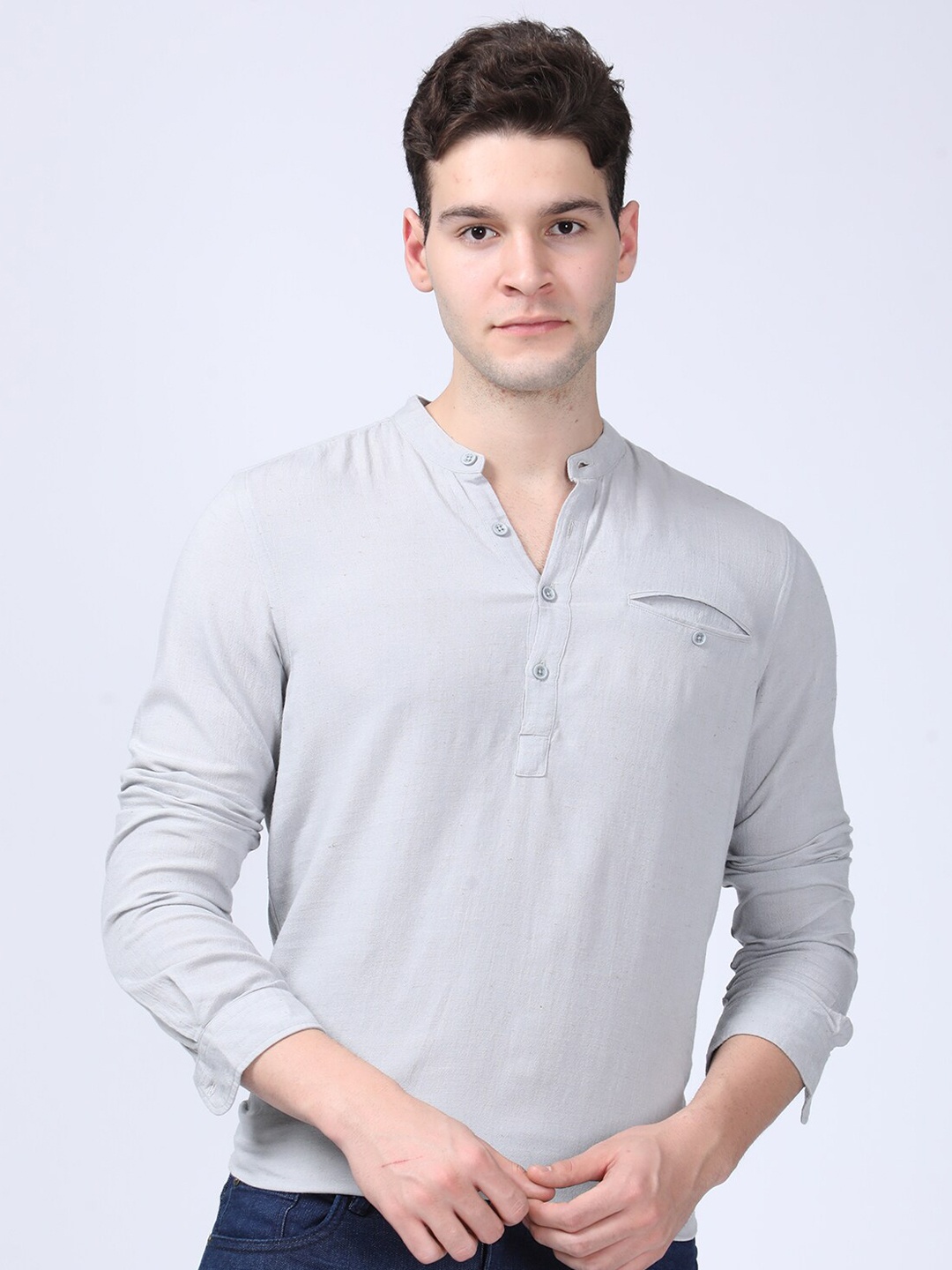 

POE Smart Slim Fit Cotton Casual Shirt, Grey