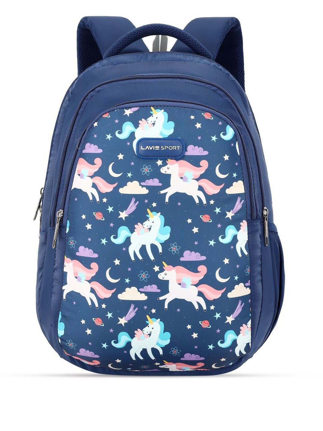 

LAVIE SPORT Girls Graphic Printed Lightweight Backpack, Navy blue