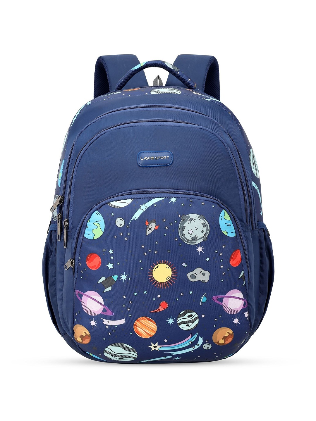 

LAVIE SPORT Planet Kids Graphic Printed Backpack with Rain cover, Blue