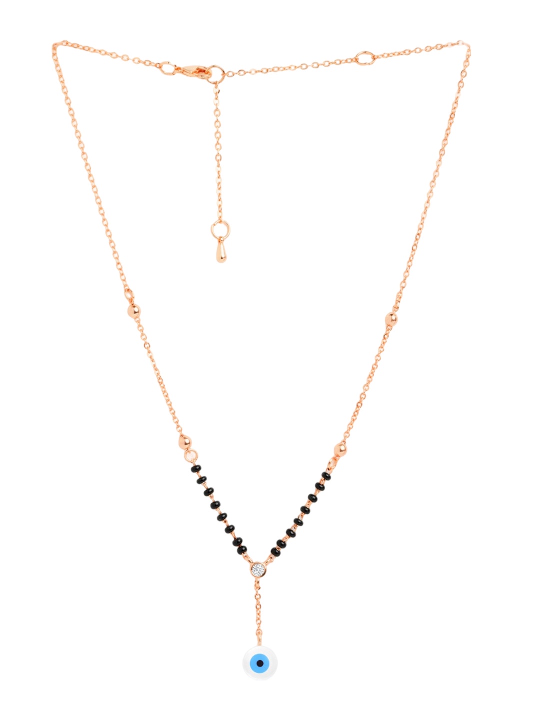 

MINUTIAE Rose Gold-Plated Artificial Stones and Beads Mangalsutra