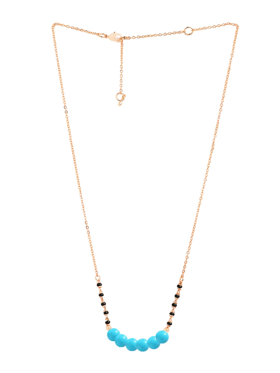 

MINUTIAE Rose Gold-Plated Artificial Stones and Beads Mangalsutra