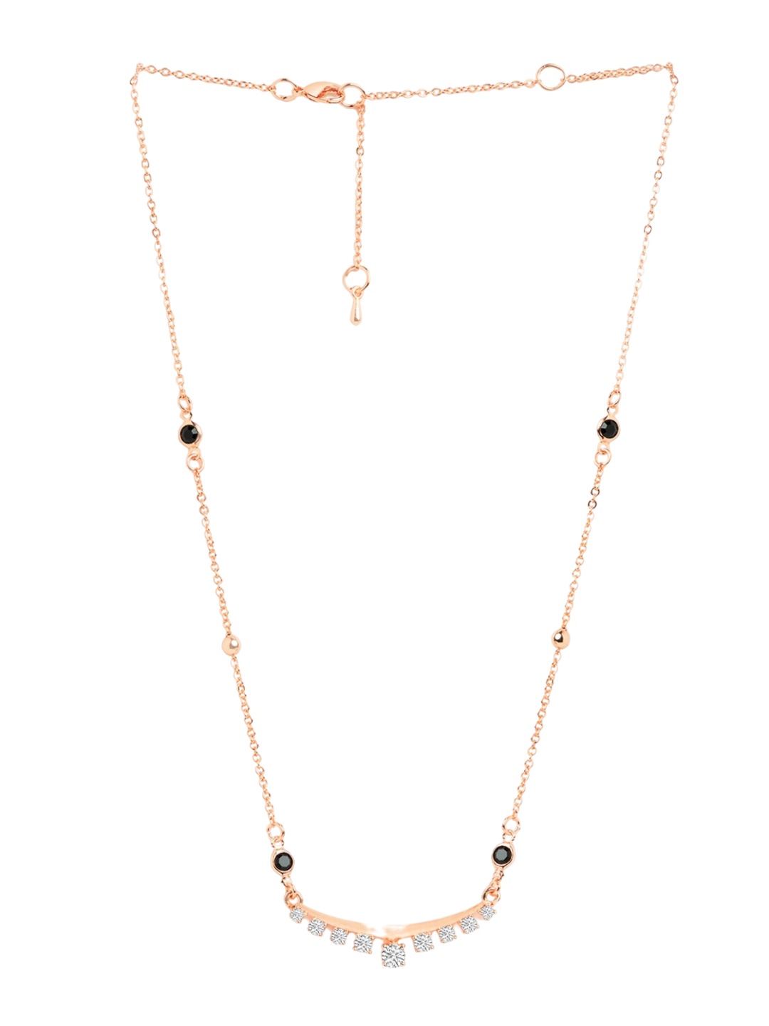 

MINUTIAE Rose Gold-Plated Artificial Stones and Beads Mangalsutra