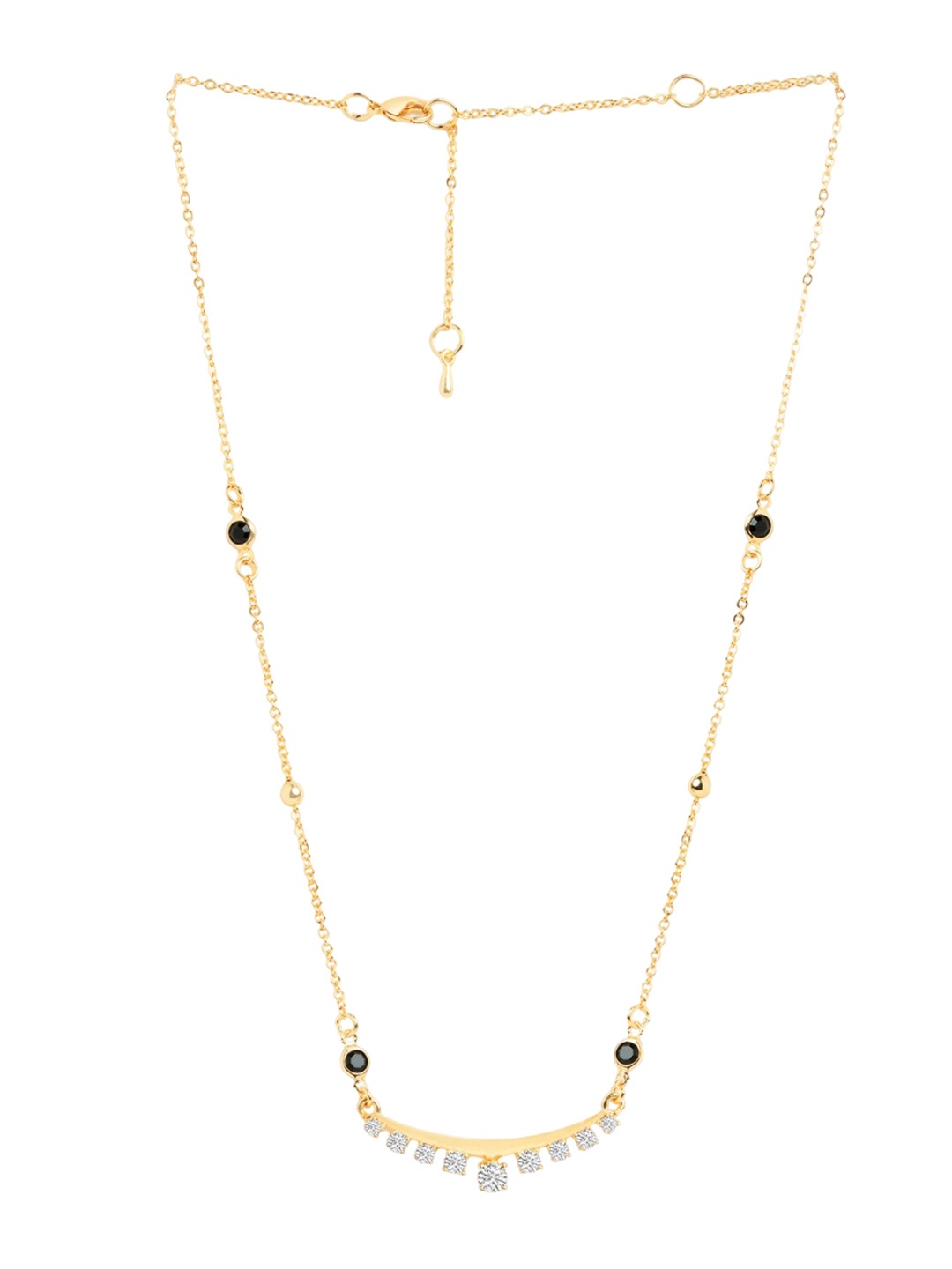 

MINUTIAE Gold-Plated Artificial Stones and Beads Mangalsutra