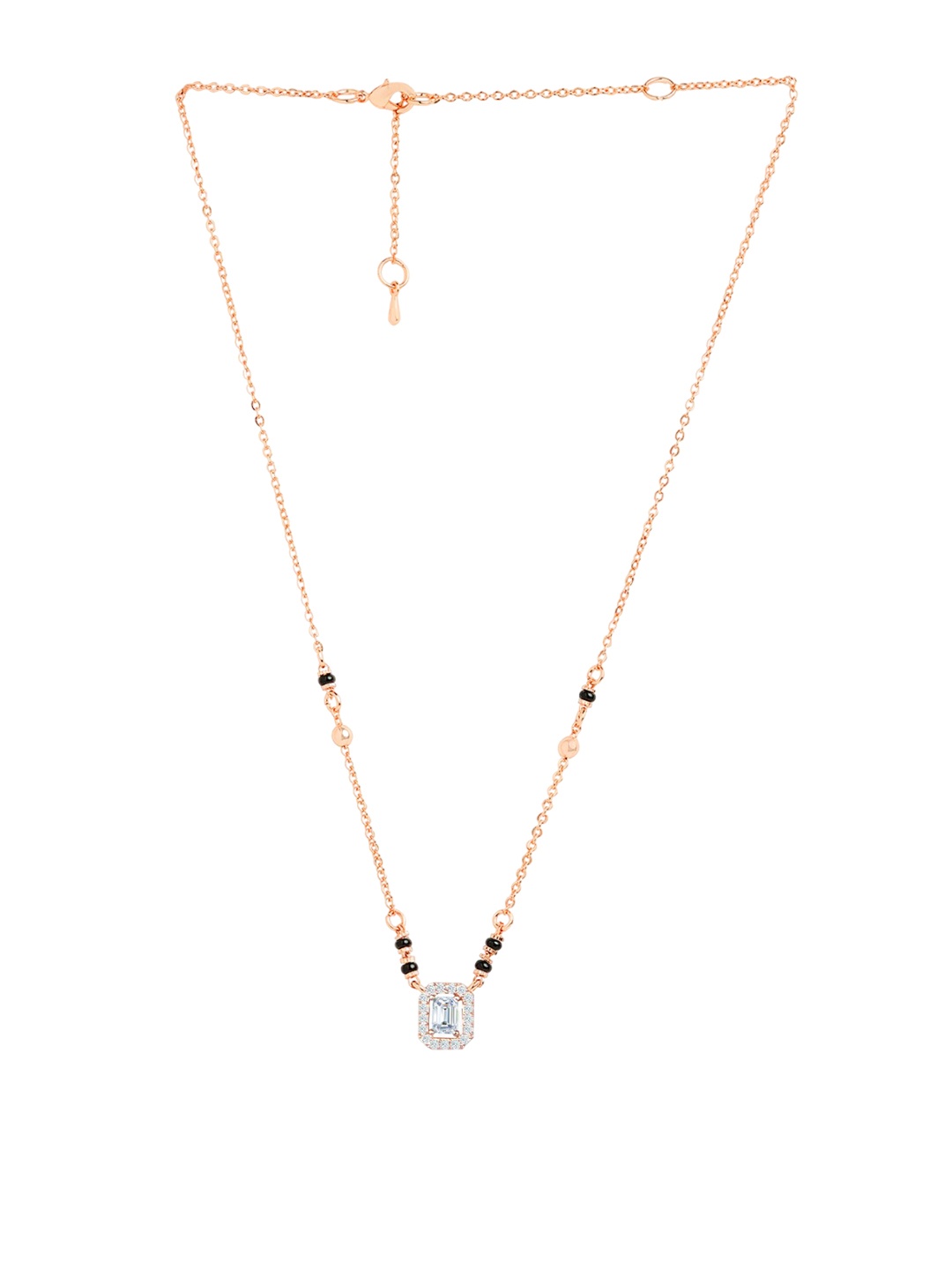 

MINUTIAE Rose Gold-Plated Artificial Stones and Beads Mangalsutra