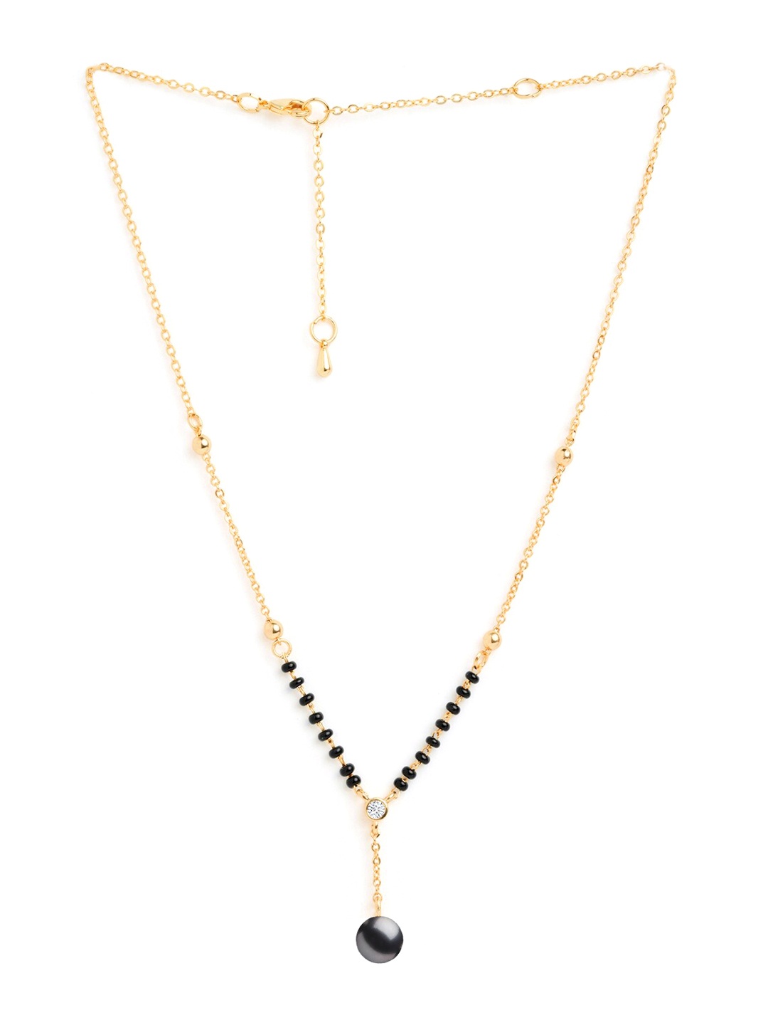 

MINUTIAE Gold-Plated Artificial Stones and Beads Mangalsutra