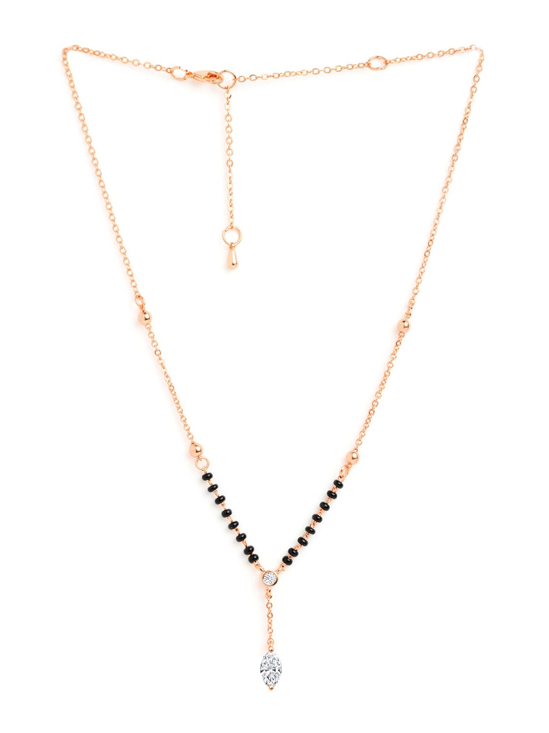 

MINUTIAE Rose Gold-Plated Artificial Stones and Beads Mangalsutra