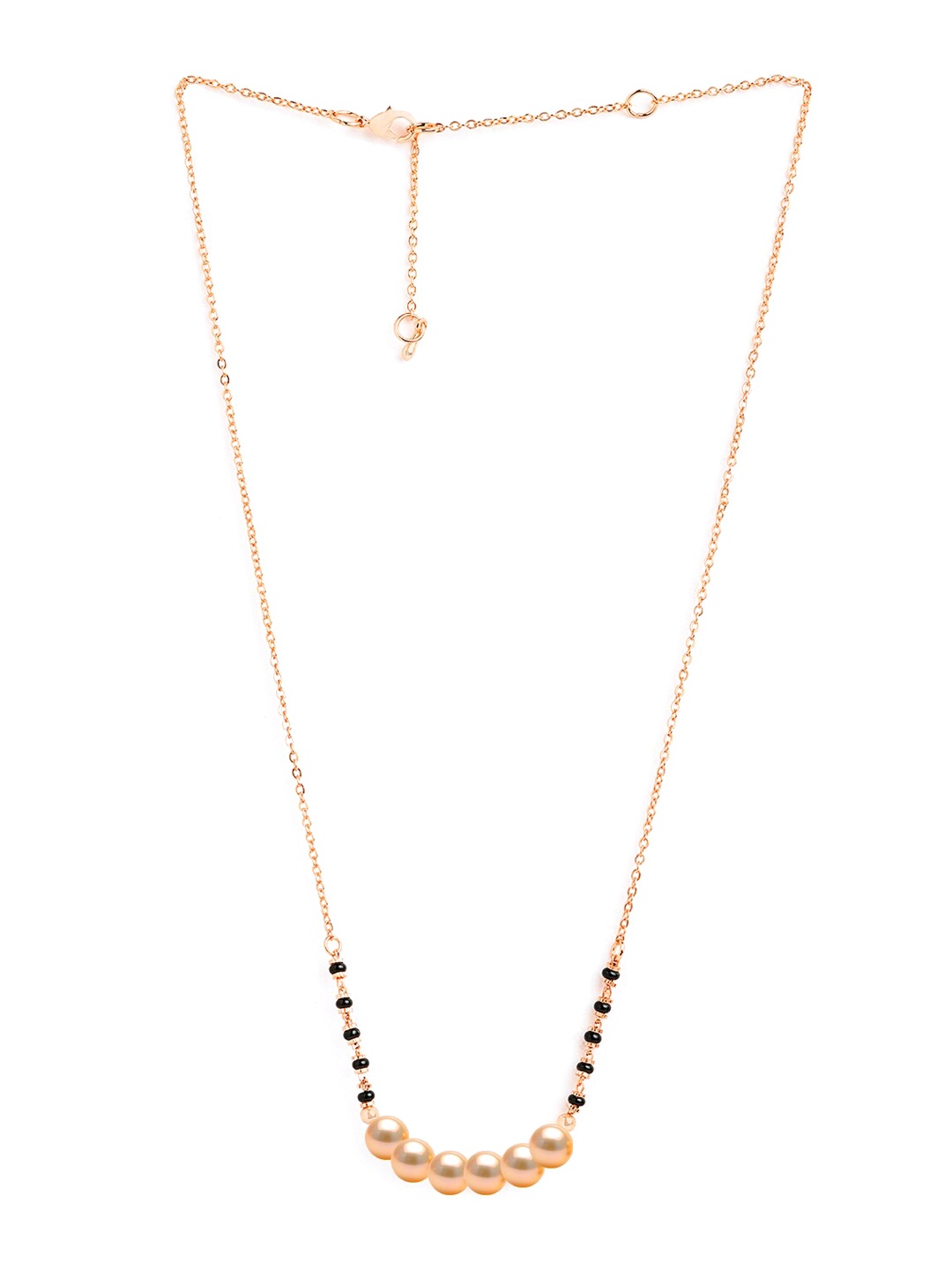 

MINUTIAE Rose Gold-Plated Artificial Stones and Beads Mangalsutra