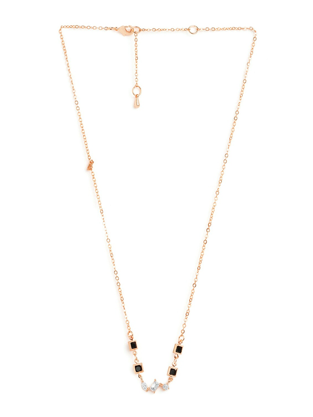 

MINUTIAE Rose Gold-Plated Artificial Stones and Beads Mangalsutra