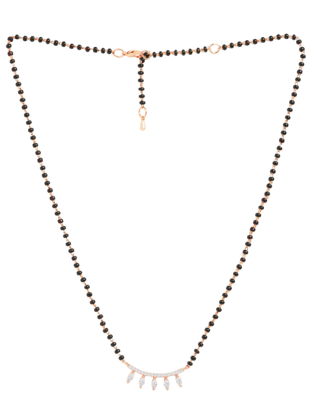 

MINUTIAE Rose Gold-Plated Artificial Stones and Beads Mangalsutra