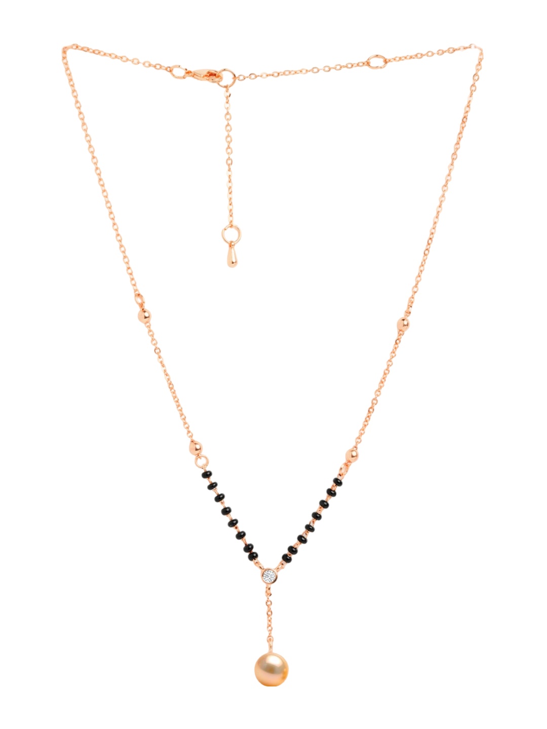 

MINUTIAE Rose Gold-Plated Artificial Stones and Beads Mangalsutra